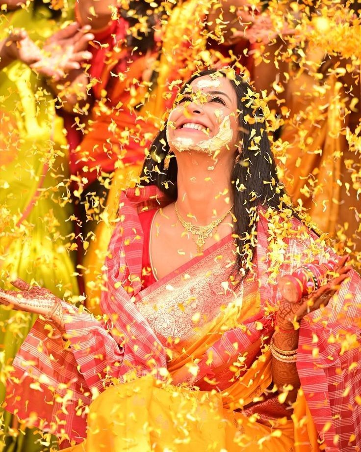 Indian wedding theme ideas haldi ceremony couple