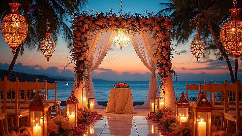 Indian wedding theme ideas sunset wedding decoration setup