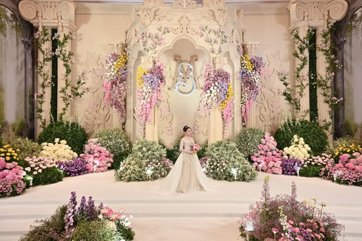 Indian wedding theme ideas floral wedding stage design